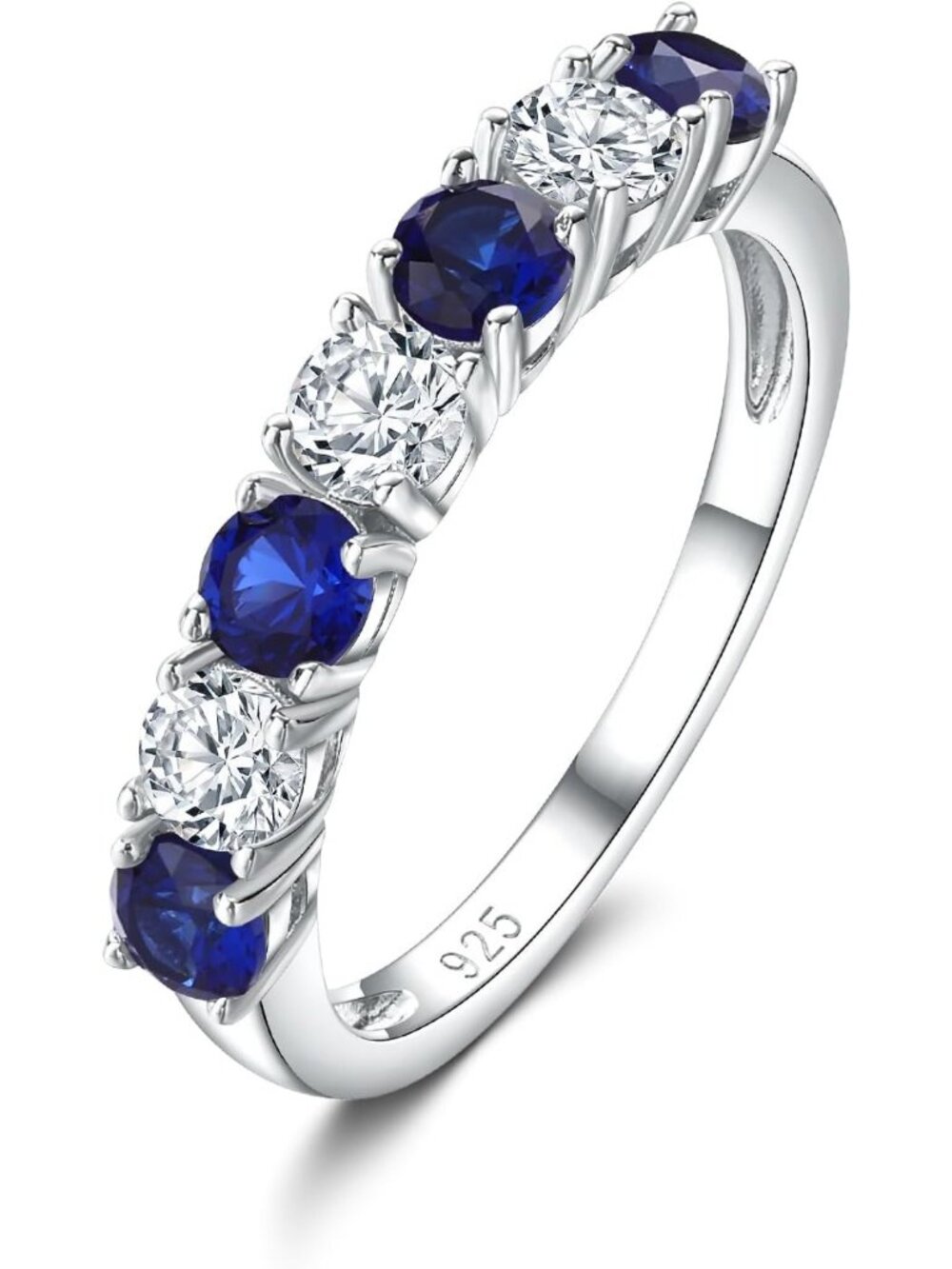 Sterling Silver Stackable Birthstone Rings for Women - Elegant Eternity Band